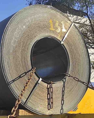 Hot Rolled Steel Coil front view – industrial grade HRC for global export