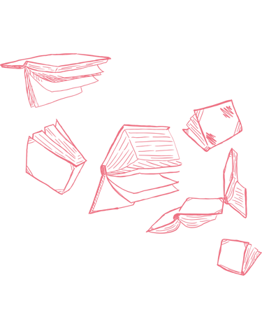 Motif décoratif livres - Wendy Baqué, chroniqueuse littéraire.