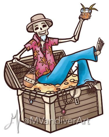 Illustrations from the menu for Beachbum Berry's Latitude 29 by New Orleans artist Melissa Vandiver.