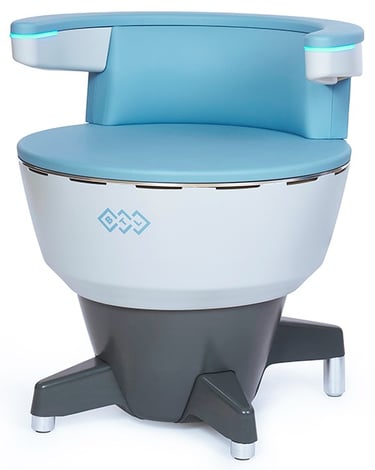 Emsella chair device used for non-invasive pelvic floor therapy, designed to strengthen muscles