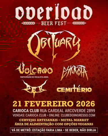 Overload Beer Fest retorna com Obituary celebrando 35 anos de "Cause of Death"