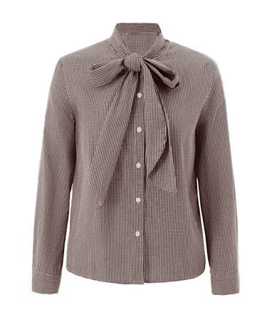 women's brown plaid shirt