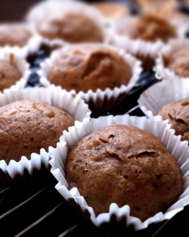 Steamed Banana Chocolate Cupcakes