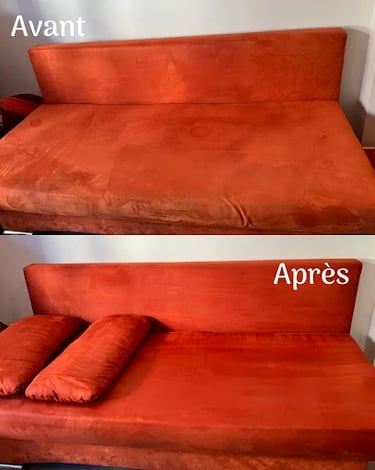 Photo canapé avant après nettoyage