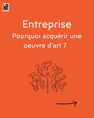 Affiche où est écrit: "Entreprise pourquoi acquérir une œuvre d'art