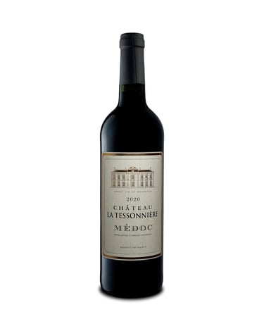 Photographie d' une bouteille de bordeau rouge Chateau La Tessonnière - thlmphoto