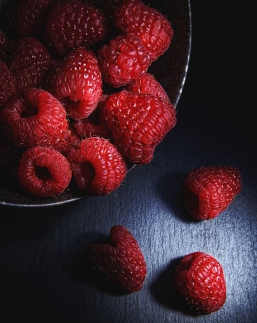 photographie de framboises-thierry le moel photographe