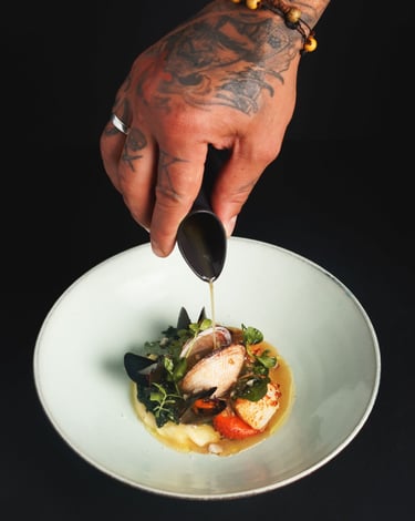 photographie de la fin d un dressage restaurant Le frelon d or-Thierry Le Moel Photographe