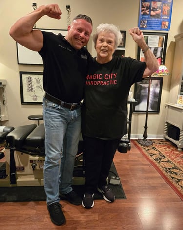 Dr. Scott Alban with a happy customer