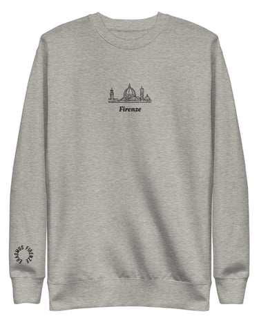 Detalle de sudadera Firenze con diseño del Duomo