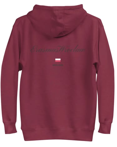 Detalle de sudadera Wroclaw con diseño skyline