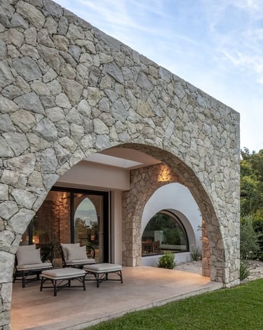 kültür taşı ile güçlendirilmiş dış cephe duvarı