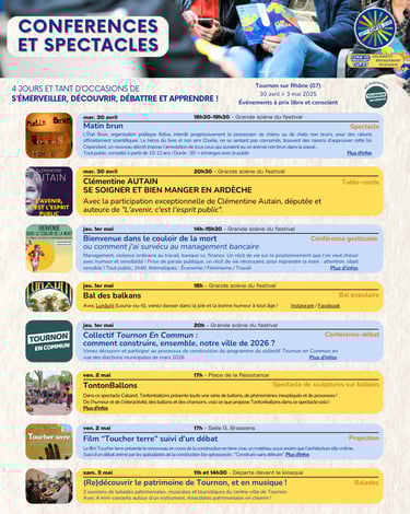 Programme des ateliers et conférences de CUP25