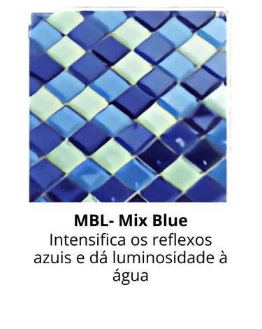 Pastilha de vidro Mix Blue da Sul Piscinas em Gravataí, reflexos intensos e luminosidade no acabamen