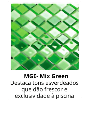 Pastilha de vidro Mix Green da Sul Piscinas em Gravataí, tons esverdeados que dão frescor ao acabame