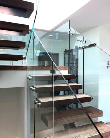 Los Angeles Floating stairs wood and glass