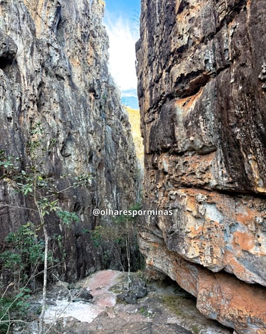 Formação rochosa da gruta do salitre, ponto turistico em Diamantina MG