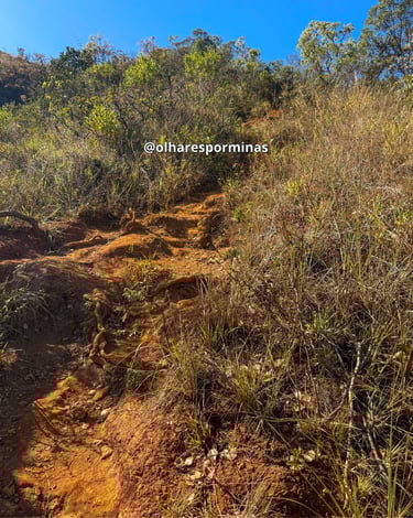 Trilha de trekking que leva ao topo da Serra do Curral em Belo Horizonte MG