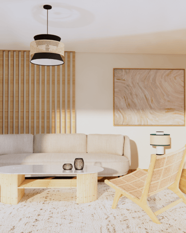 Salon projet Japandi