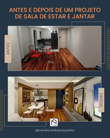 Projeto de Reforma de Interiores de Sala de Estar de Apartamento Compacto em São Paulo
