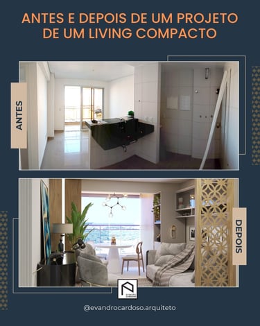 Projeto de Reforma de Interiores de apartamento compacto em São Paulo