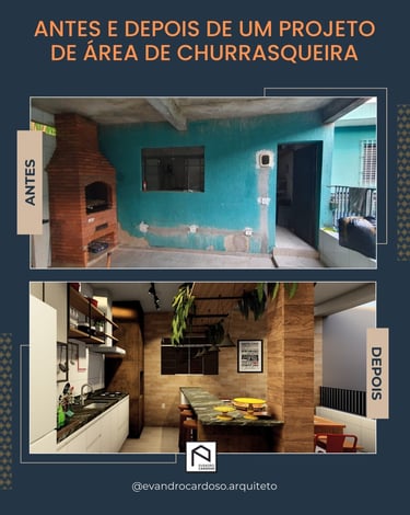 Projeto de Reforma de Área Gourmet e Churrasqueira Residencial em São Paulo