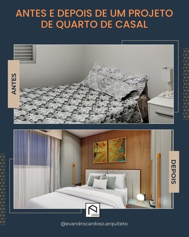 Projeto de Interiores de Reforma de Quarto de Casal em São Paulo