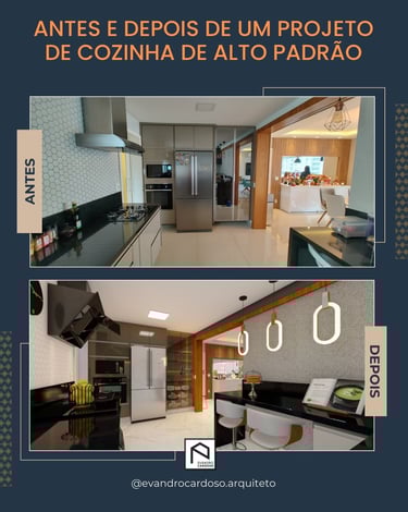 Projeto de Interiores de Cozinha completa de Apartamento em São Paulo