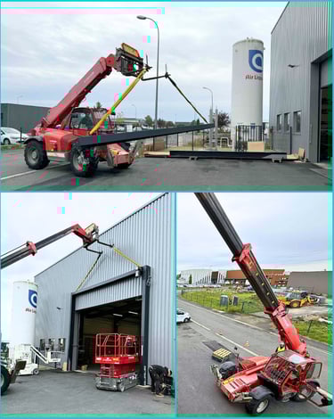 Installation de portes souples rapides - Mise en place des armatures métalliques