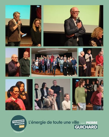 Retour en photos sur la soirée de dévoilement de la liste et du projet de Tournon en Commun 2026