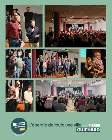 Retour en photos sur la soirée de dévoilement de la liste et du projet de Tournon en Commun 2026