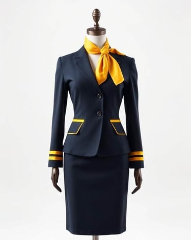 maniquí con uniforme de azafata