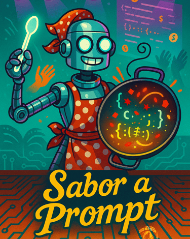 a robot with a pot and a spoon cooking