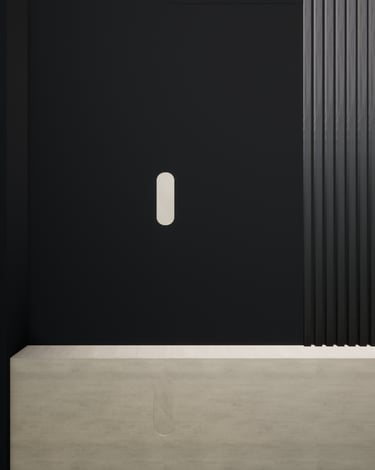 Zoom sur les portes du mobilier sur mesure noir et les poignées intégrées