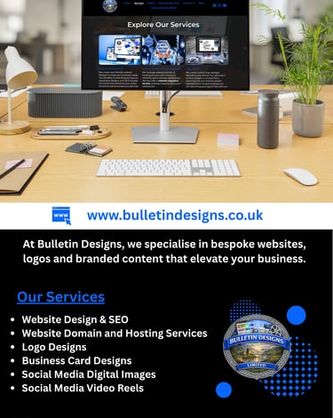 Digital design leaflet designed to advertise company services