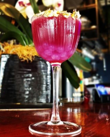 Beautiful handcrafted cocktail at Tonic bar Martinborough, wairarapa