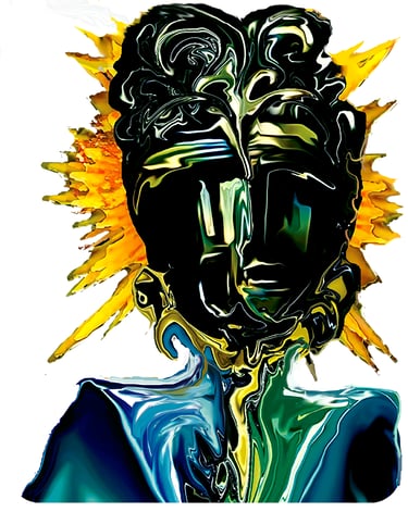 Pop art of a modern woman with a classic look conflicted in an expression of outrage and anguish 