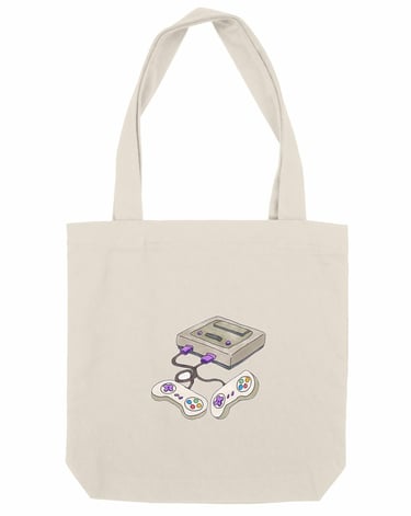 totebag bio customisé illustration unique console de jeux