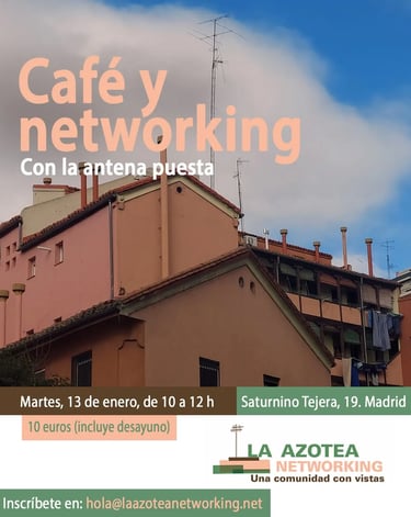 Cartel de la sesión de networking de La azotea networking en enero de 2026