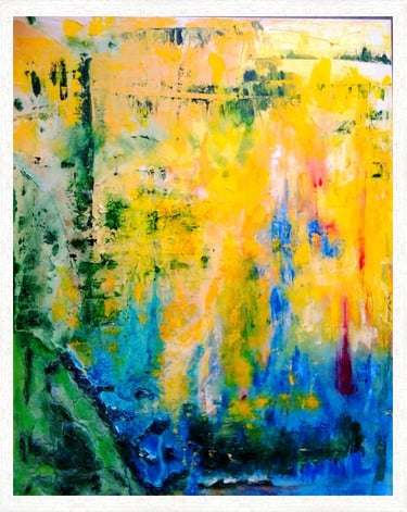  Peinture abstraite lumineuse aux couleurs chaudes inspirée par l’intensité du soleil