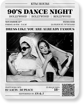 graphic design poster for event poster hosted by KTM HOUR.