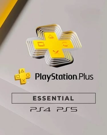PlayStation Plus Essential membership logo for PS4 and PS5 gaming consoles.