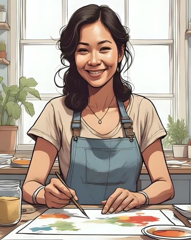 a woman doing watercolor