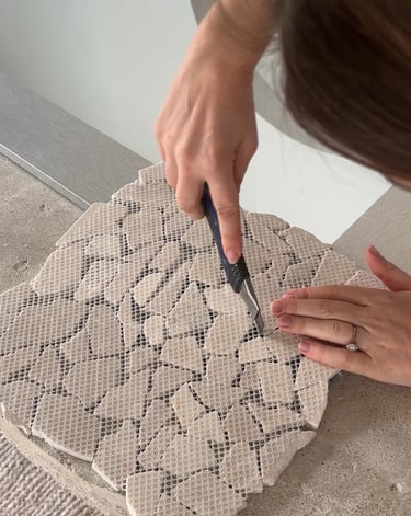 upcycling miroir avec mosaique travertin maison agave