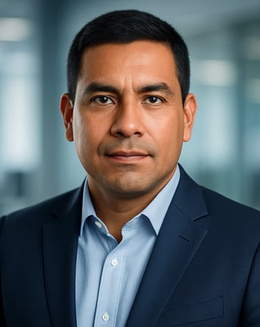 Retrato profesional de Carlos Rodríguez, consultor financiero