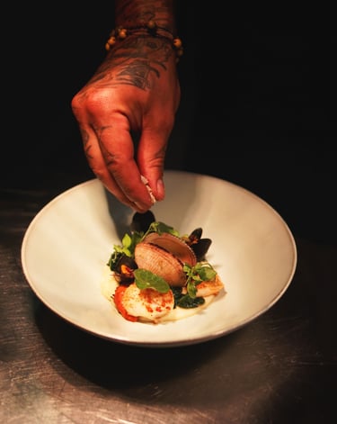 photographie d un dressage restaurant Le frelon d or Thierry Le Moel Photographe