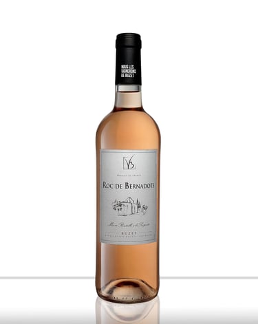 Photographie de bouteille de vin rosé Roc de Bernardots - thlmphoto