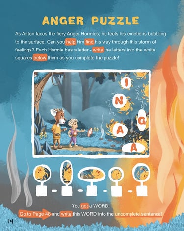 Puzzle activity from Beyond the Blue Forest Activity Book