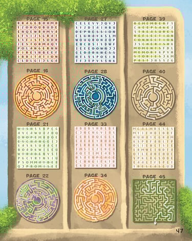 Answer page from Beyond the Blue Forest Activity Book