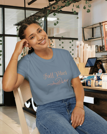 Fall Vibes autumn graphic t-shirt with leaf design – cozy seasonal fashion for fall lovers